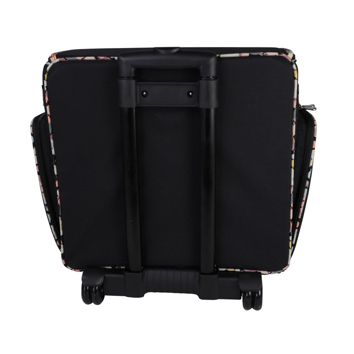 Deluxe Collapsible Rolling Craft Case, Black & Floral