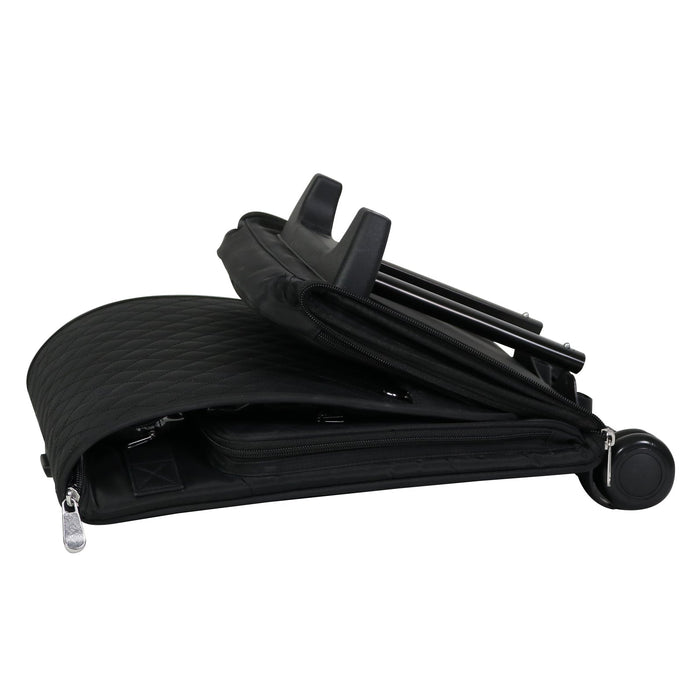 Deluxe Collapsible Rolling Craft Case, Black Quilted