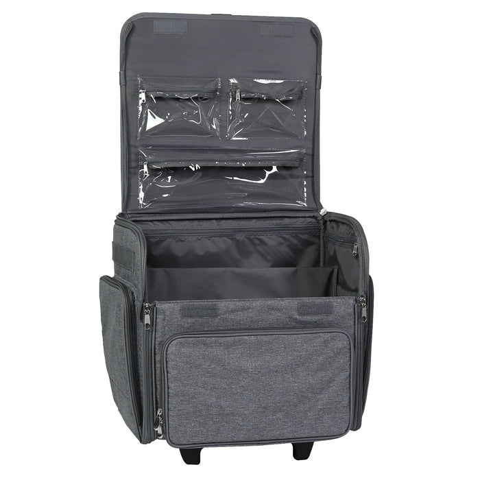 Deluxe Collapsible Rolling Craft Case, Heather