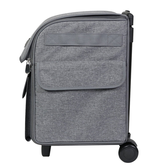 Deluxe Collapsible Rolling Craft Case, Heather