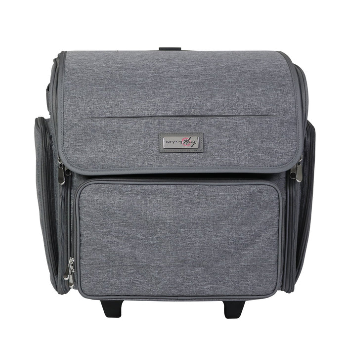 Deluxe Collapsible Rolling Craft Case, Heather