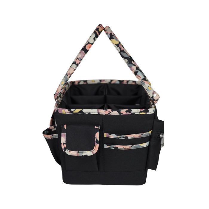 Deluxe Store & Tote Craft Organizer, Black & Floral Trim
