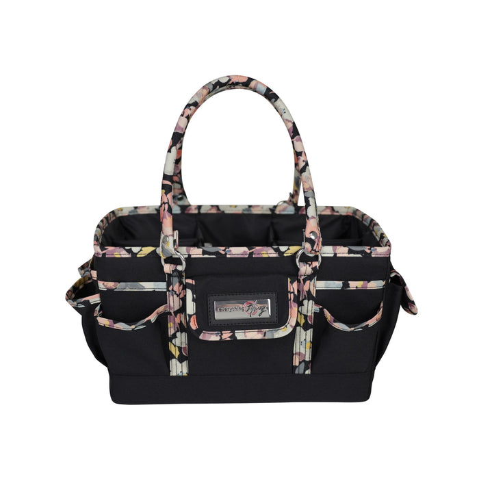 Deluxe Store & Tote Craft Organizer, Black & Floral Trim