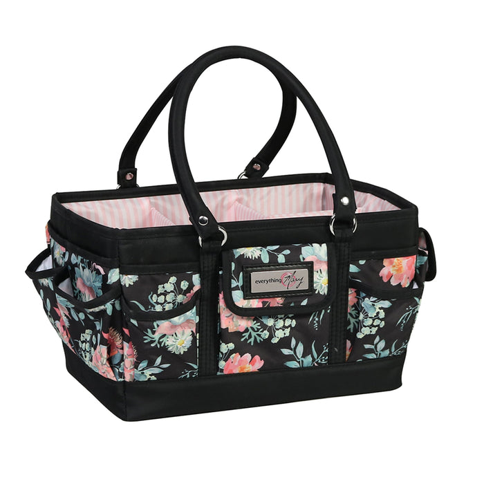Deluxe Store & Tote Craft Organizer, Black & Floral