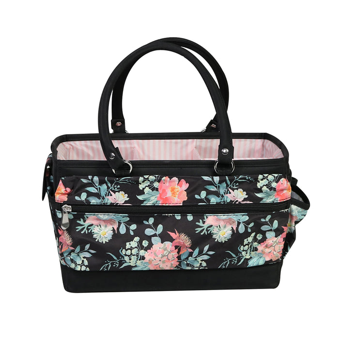 Deluxe Store & Tote Craft Organizer, Black & Floral