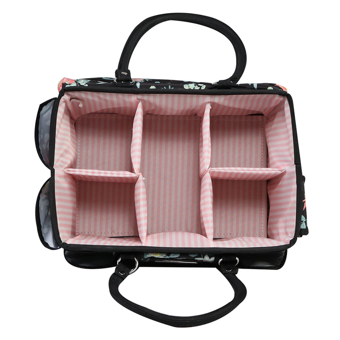 Deluxe Store & Tote Craft Organizer, Black & Floral