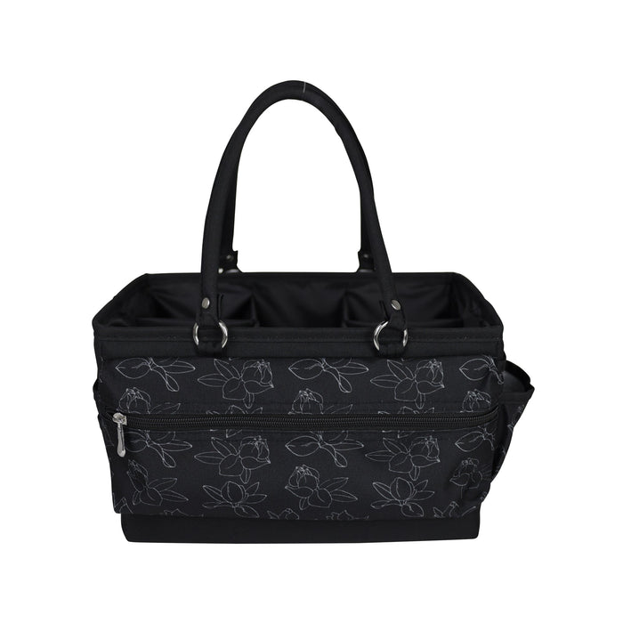 Deluxe Store & Tote Craft Organizer, Black & White Floral