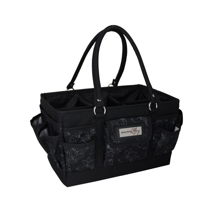 Deluxe Store & Tote Craft Organizer, Black & White Floral