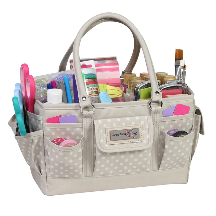 Deluxe Store & Tote Craft Organizer, Tan Dot