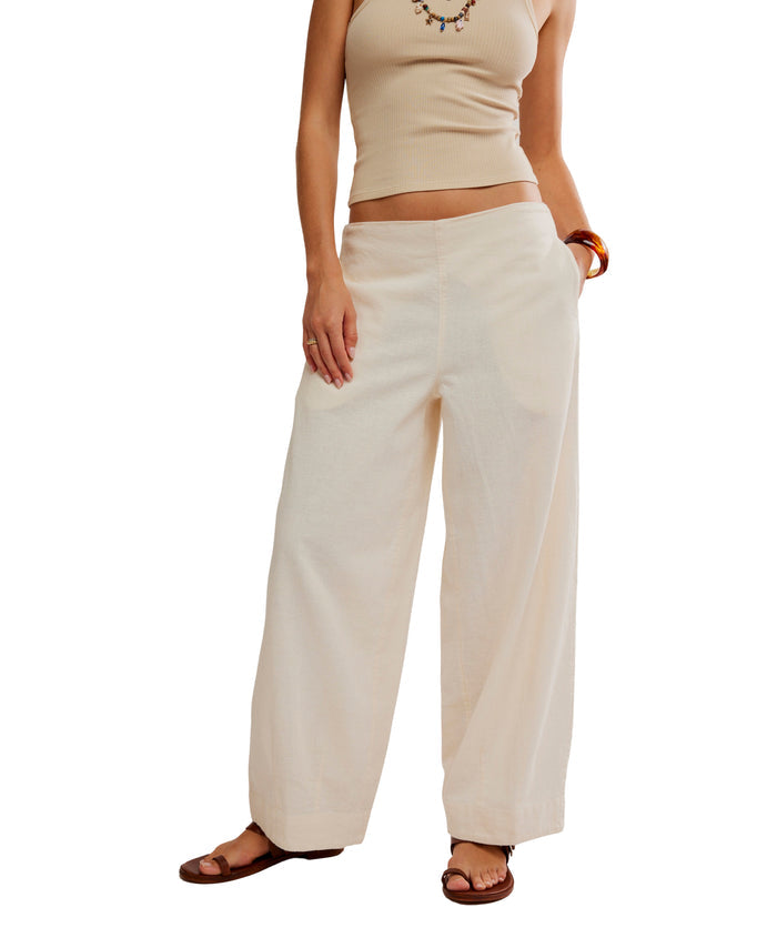 Demi Cotton-Linen Pants in Tea Cookie - Madison's Niche