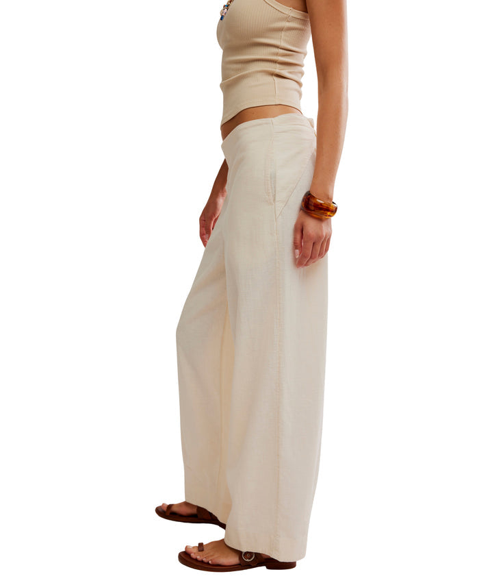 Demi Cotton-Linen Pants in Tea Cookie - Madison's Niche