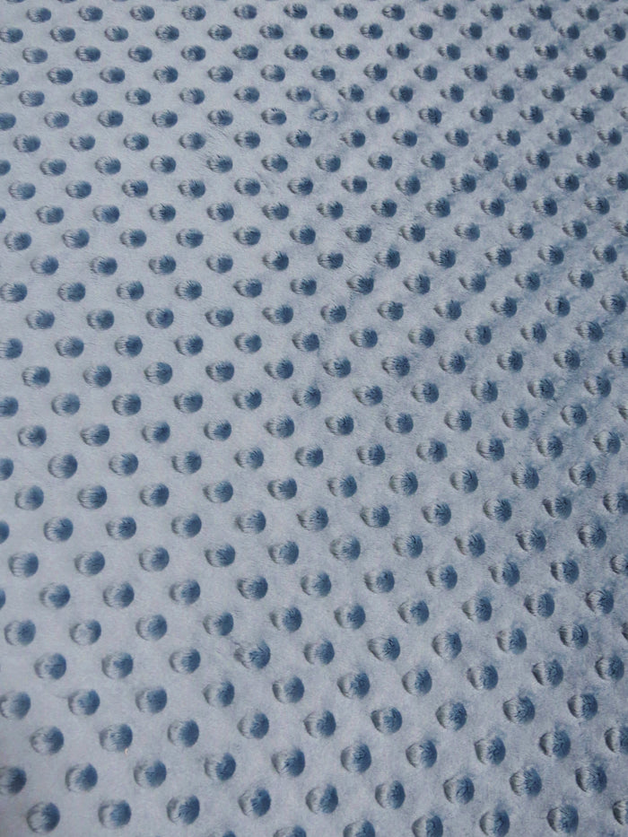 Denim Blue Minky Dimple Dot Baby Soft Fabric / Sold By The Yard