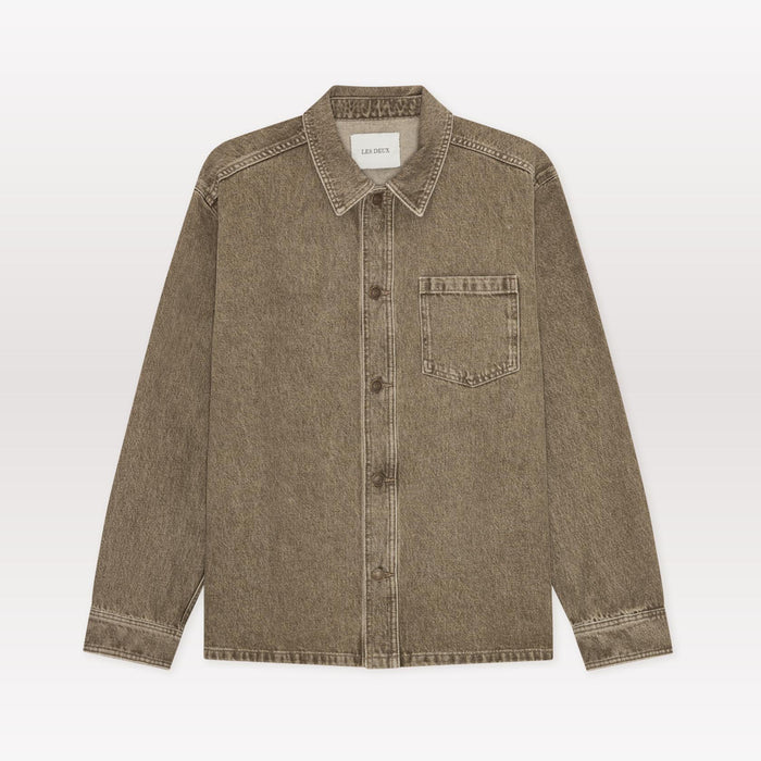Denim Overshirt - Light Brown Wash