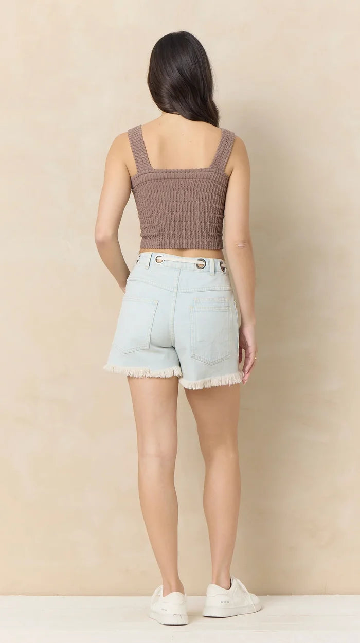 Denim Shorts with Grommets - Madison's Niche