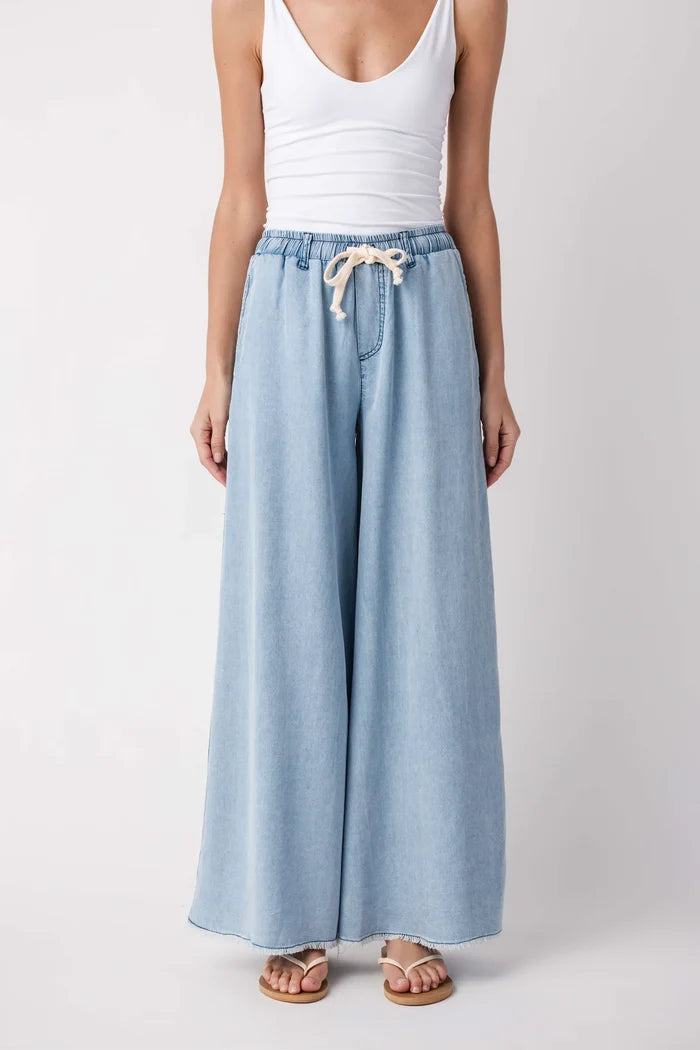 Denim Tencel Wide Leg Pant - Madison's Niche