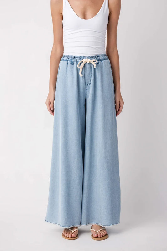 Denim Tencel Wide Leg Pant - Madison's Niche