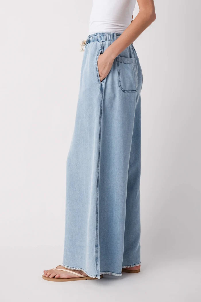 Denim Tencel Wide Leg Pant - Madison's Niche