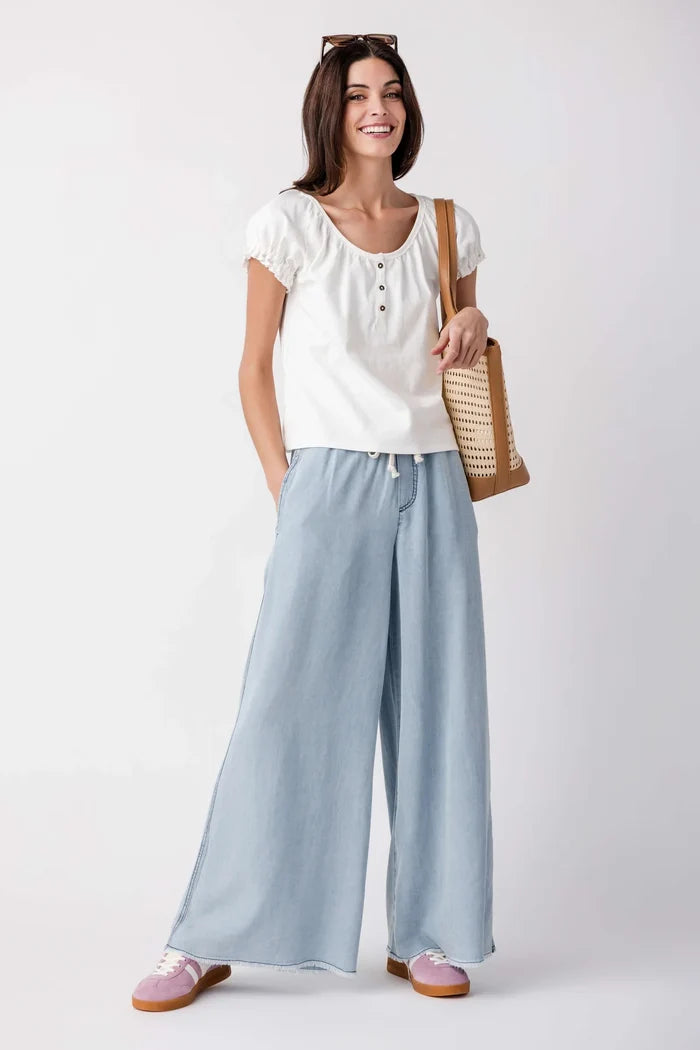 Denim Tencel Wide Leg Pant - Madison's Niche
