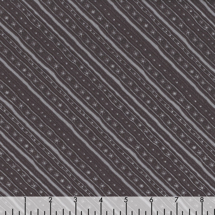 Diagonal Stripe on Black 100% Cotton Price per Yard