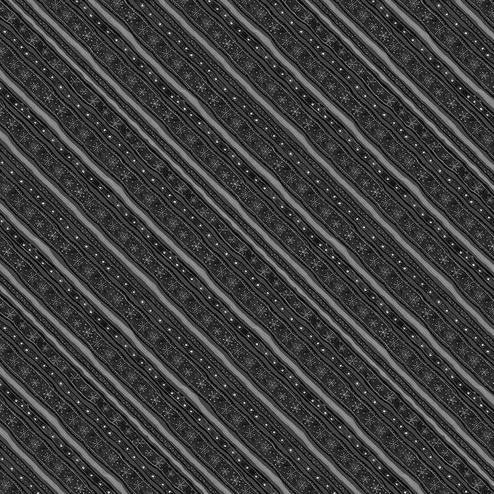 Diagonal Stripe on Black 100% Cotton Price per Yard