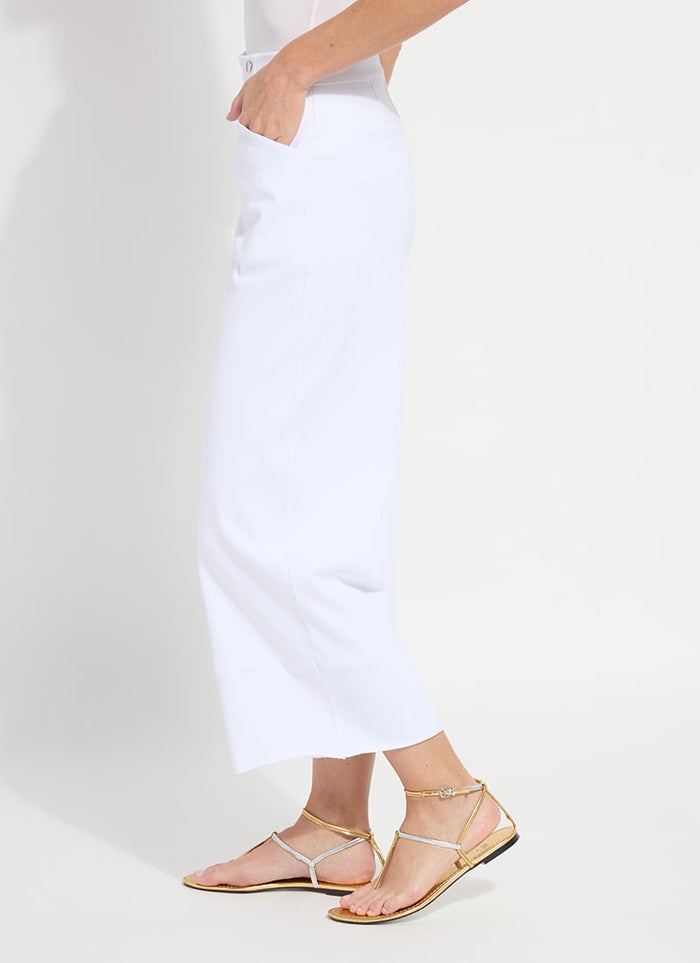 Dion Sailor Crop Palazzo Denim in White - Madison's Niche