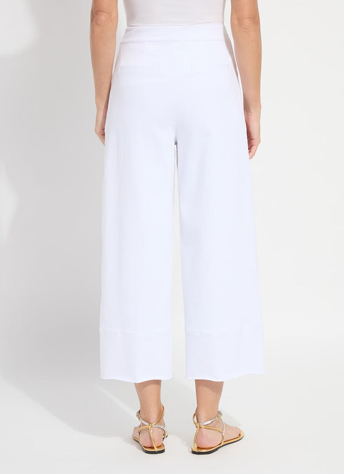 Dion Sailor Crop Palazzo Denim in White - Madison's Niche