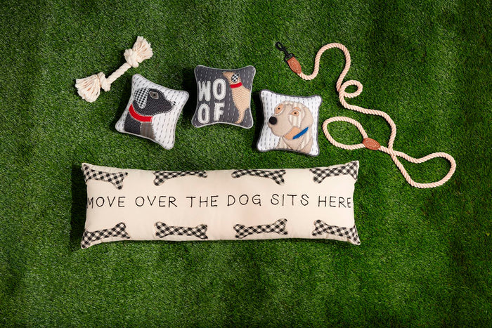 Dog Bone Applique Long Pillow - Madison's Niche