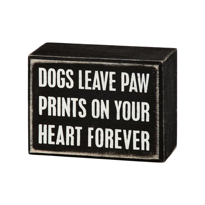 Dogs Paw Prints Box Sign - Madison's Niche