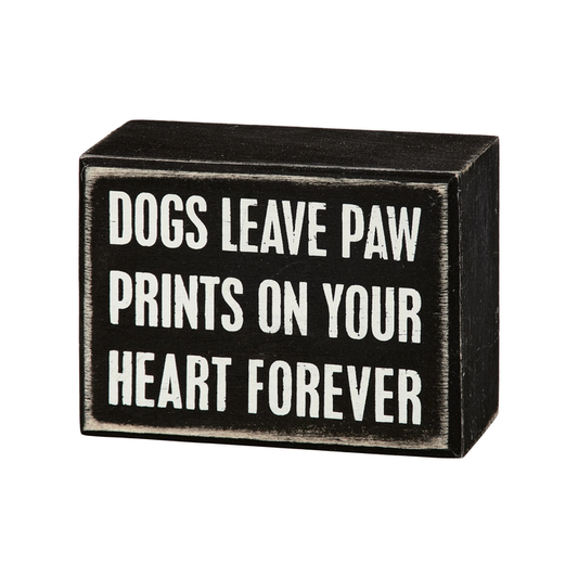 Dogs Paw Prints Box Sign - Madison's Niche