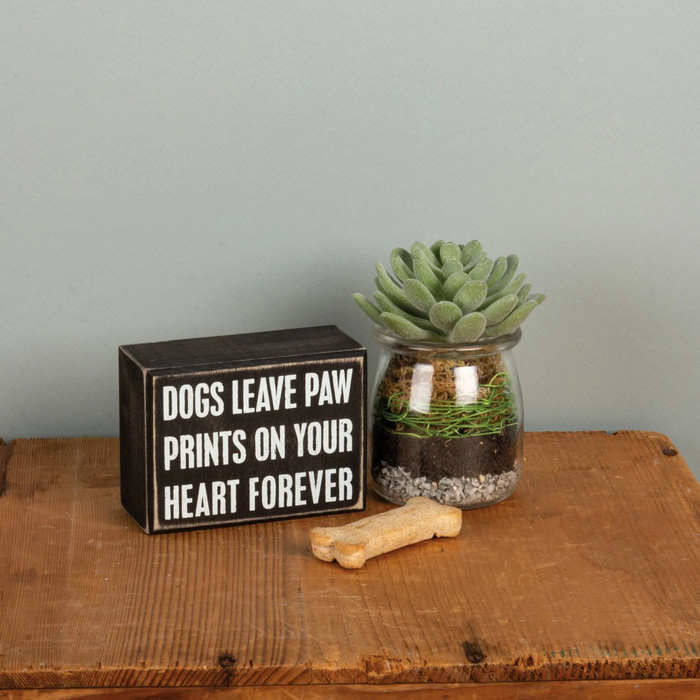 Dogs Paw Prints Box Sign - Madison's Niche