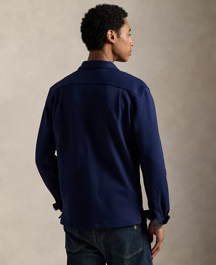 Double Knit Camp Shirt in Navy - Madison's Niche