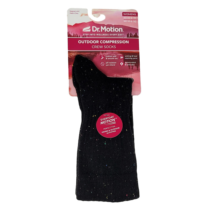 Dr. Motion Women's Outdoor Compression Crew Socks Nep Yarn