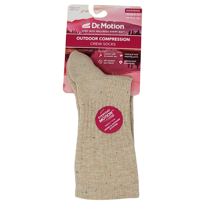 Dr. Motion Women's Outdoor Compression Crew Socks Nep Yarn