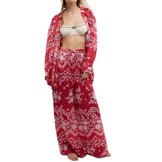 Dreamy Days Pajama Set in Cherry - Madison's Niche