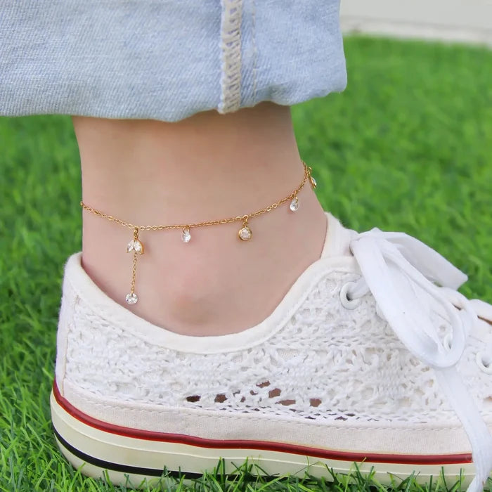 Droplet Anklet in Gold - Madison's Niche