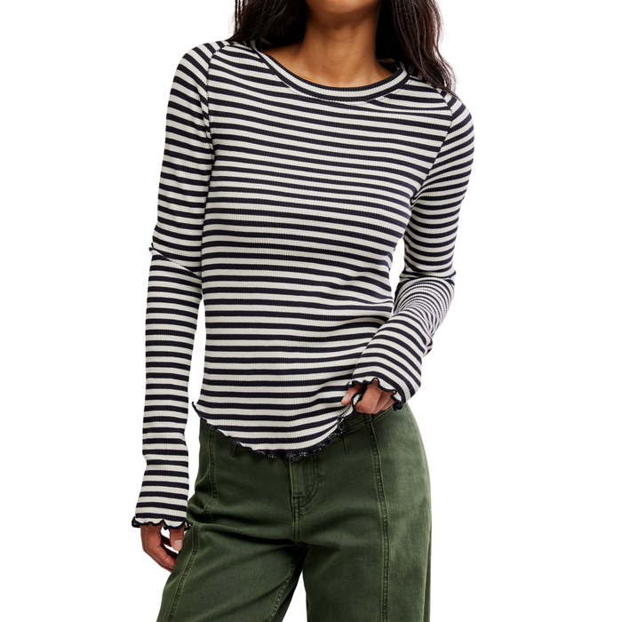 Easy Does It Striped Tee in Black
