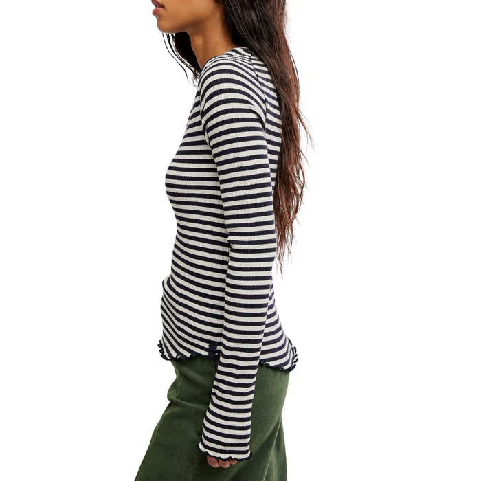 Easy Does It Striped Tee in Black