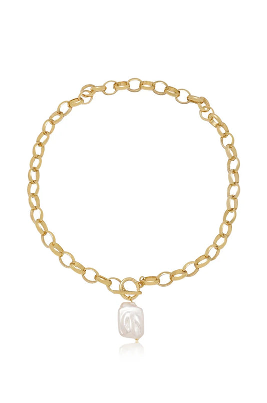 Edge of Water Pearl 18K Necklace - Madison's Niche