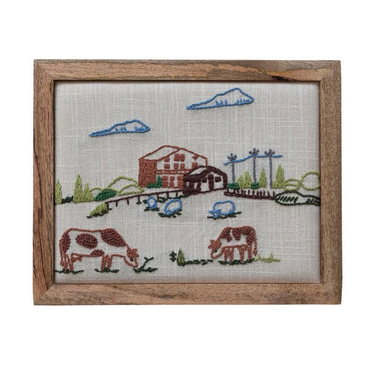 Embroidered Farm Wall Art - Madison's Niche