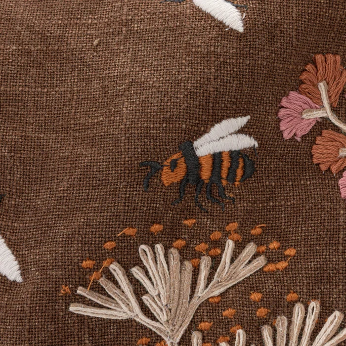 Embroidered Flower Lumbar Pillow - Madison's Niche