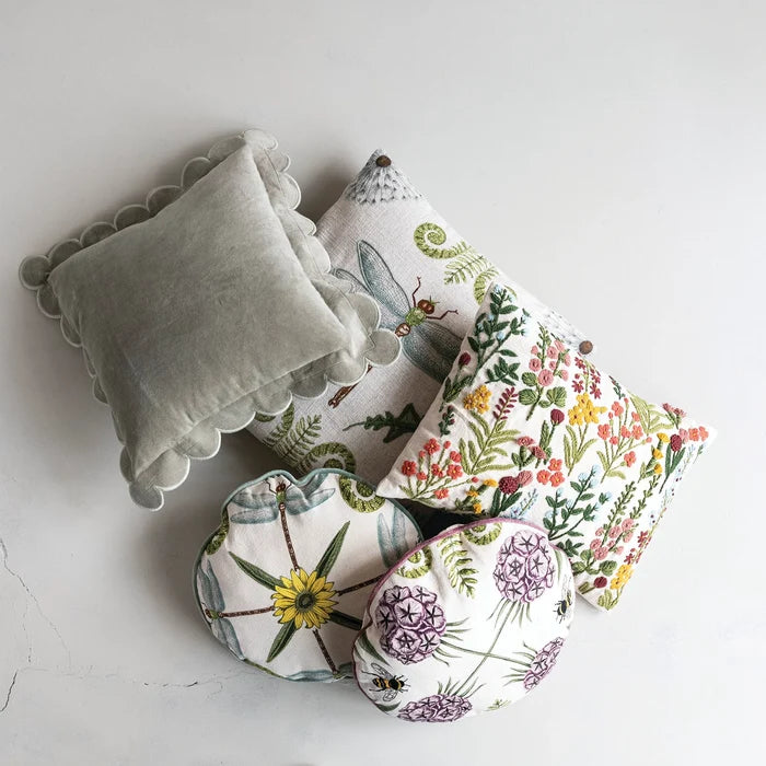Embroidered Flowers Pillow - Madison's Niche