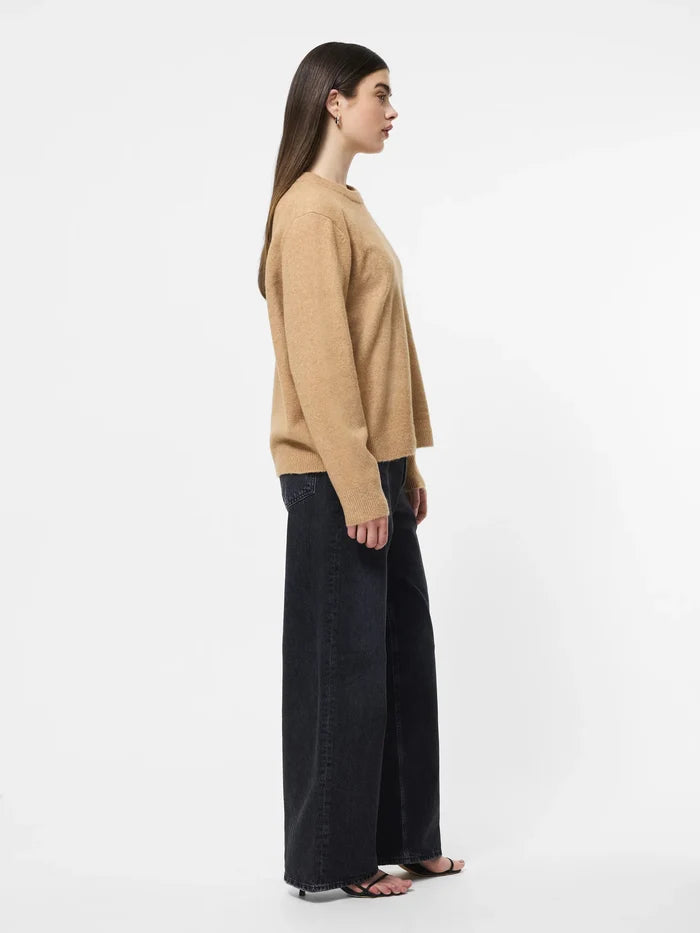Emilia Knit Boyfriend Pullover in Camel - Madison's Niche