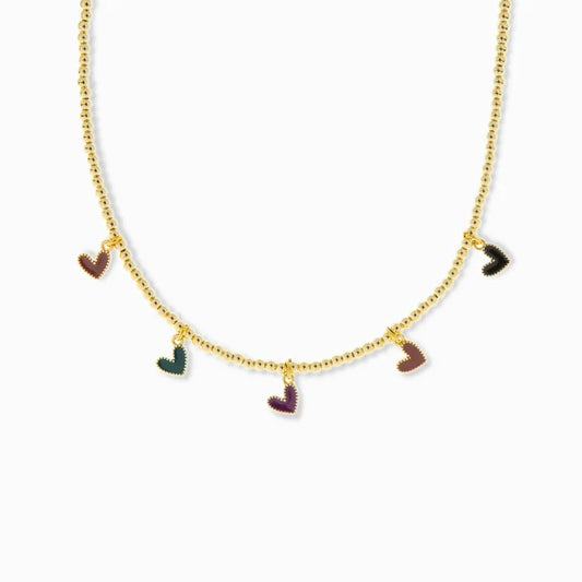 Enamel Heart Collar Necklace - Madison's Niche