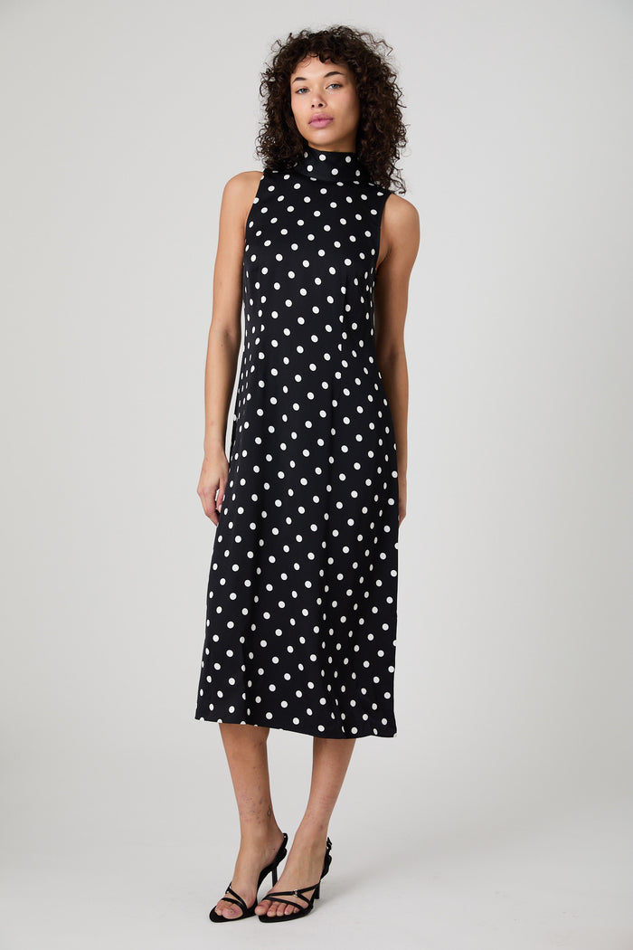 Ennis Satin Polka Dot Midi