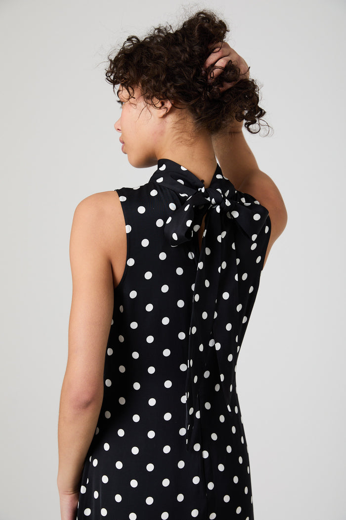 Ennis Satin Polka Dot Midi