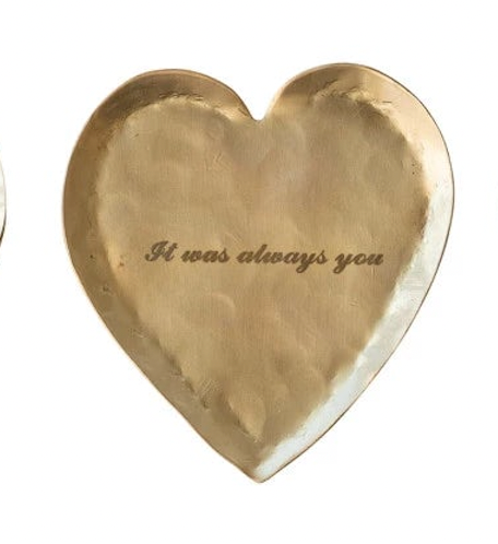 Etched Saying Heart Dish - Madison's Niche