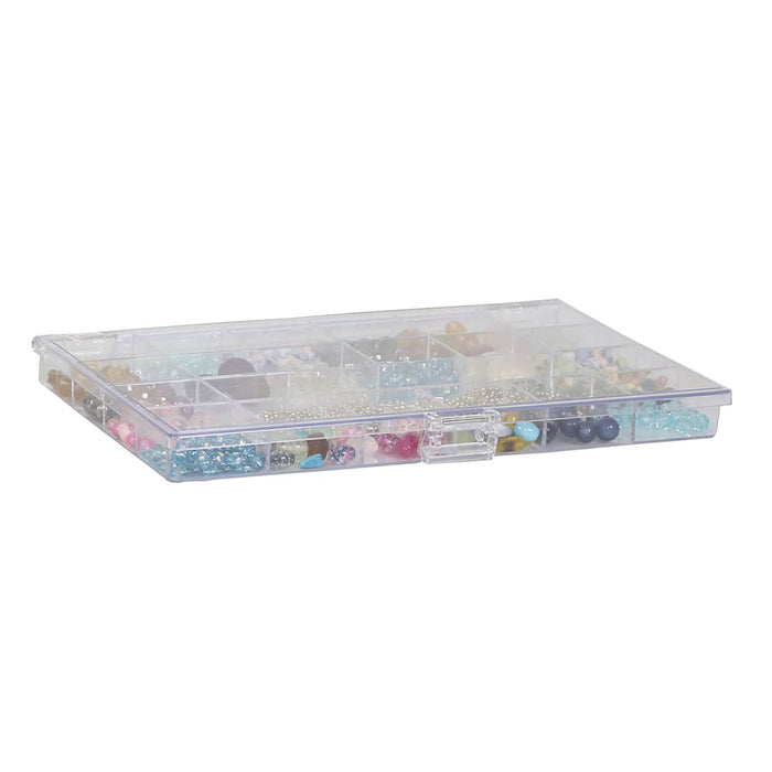 Everything Mary 21-Compartment Storage Box – Clear Organizer for Small Craft Supplies
