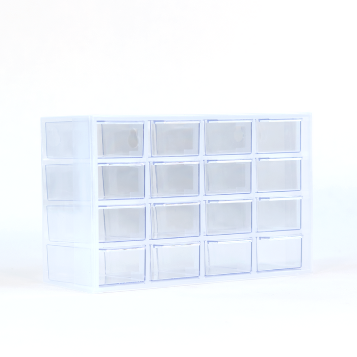 Everything Mary Clear 16-Drawer Organizer – Wall-Mountable Plastic Storage Cabinet for Crafts, Jewelry, Beads & Small Parts