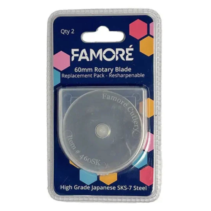 Famoré 60mm Rotary Cutter Replacement Blades - Count 2