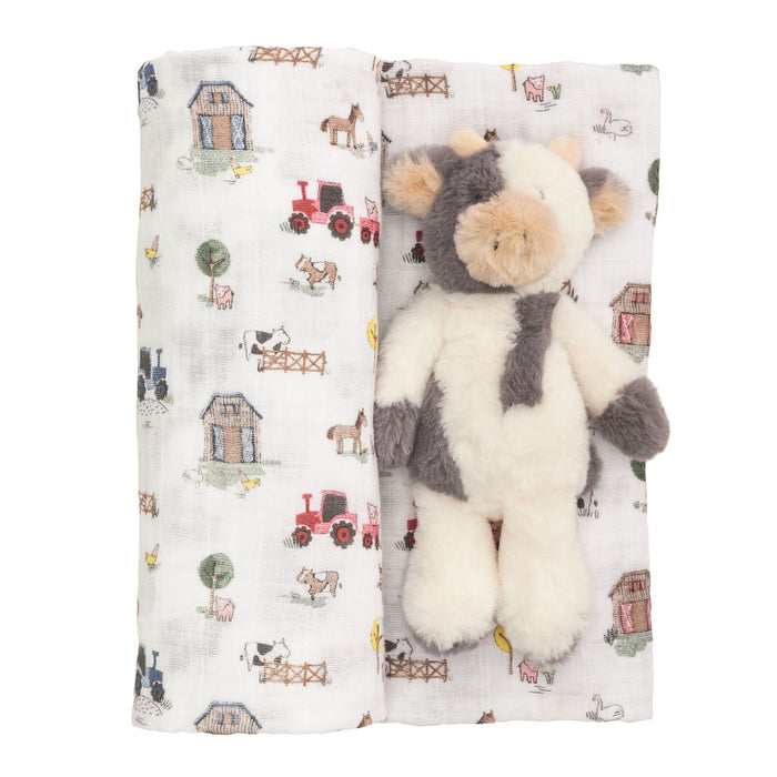 Farm Swaddle & Rattle Set - Madison's Niche
